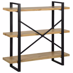 3 Tier Bookcase TIMBER 111 cm Light Brown