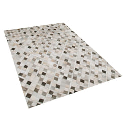 Leather Area Rug 140 x 200 cm Multicolour HIRKA