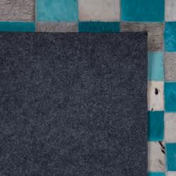 Leather Area Rug Turquoise and Grey 140 x 200 cm NIKFER