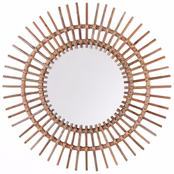 Wall Mirror STENEN 76 cm 76 cm Rattan Sand Beige