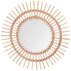 Wall Mirror STENEN 76 cm 76 cm Rattan Beige