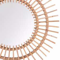 Wall Mirror STENEN 76 cm 76 cm Rattan Beige