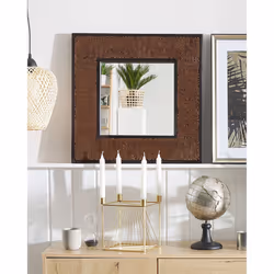 Wall Mirror BOISE 60 cm 60 cm Wood Dark Brown