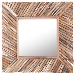Wall Mirror KANAB 60 cm 60 cm Wood Brown