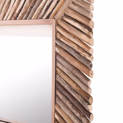 Wall Mirror KANAB 60 cm 60 cm Wood Brown
