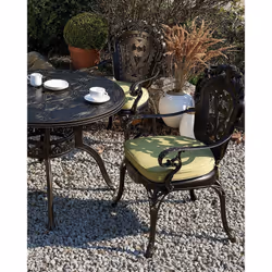 Set of 2 Garden Chairs with Cushions SAPRI Metal Dark Brown
