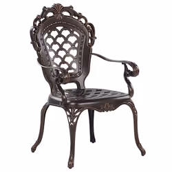 Set of 2 Garden Chairs with Cushions LIZZANO Metal Dark Brown