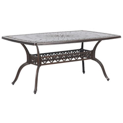 Garden Dining Table LIZZANO 165 cm 102 cm Metal Dark Brown