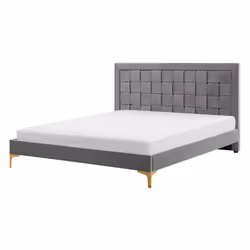 Bed Velvet LIMOUX 140 x 200 cm (EU Double) Grey