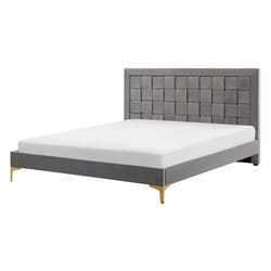 Bed Velvet LIMOUX 140 x 200 cm (EU Double) Grey