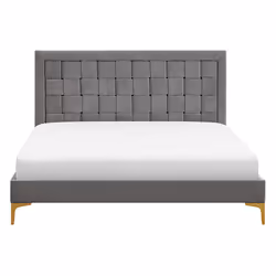Bed Velvet LIMOUX 140 x 200 cm (EU Double) Grey