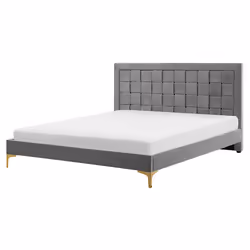 Bed Velvet LIMOUX 160 x 200 cm (EU King Size) Grey