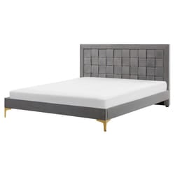 Bed Velvet LIMOUX 160 x 200 cm (EU King Size) Grey