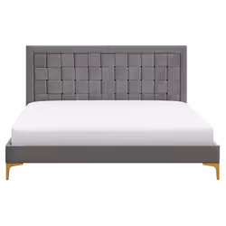 Bed Velvet LIMOUX 160 x 200 cm (EU King Size) Grey