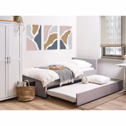Trundle Bed Fabric MARMANDE 90 x 200 cm (EU Single) Light Grey