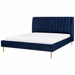 Bed Velvet MARVILLE 180 x 200 cm (EU Super King) Navy Blue