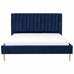 Bed Velvet MARVILLE 180 x 200 cm (EU Super King) Navy Blue