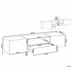 TV Stand LED RUSSEL Grey Concrete Effect