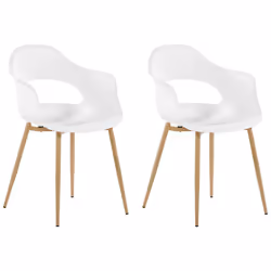 Set of 2 Dining Chairs UTICA White