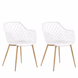 Set of 2 Dining Chairs NASHUA White