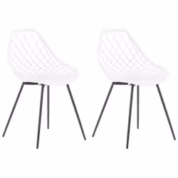 Set of 2 Dining Chairs CANTON White