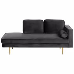 Right Hand Chaise Lounge MIRAMAS Velvet Black