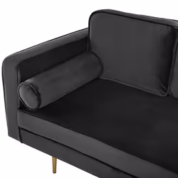 Left Hand Chaise Lounge MIRAMAS Velvet Black - Additional view 5