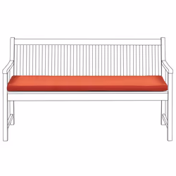 Bench Seat Pad Cushion VIVARA 152 x 54 cm Dark Red