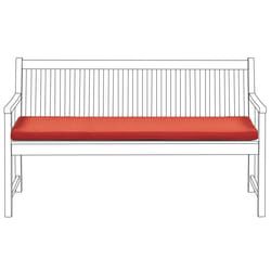 Bench Seat Pad Cushion VIVARA 152 x 54 cm Dark Red