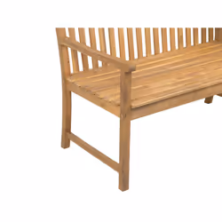 Garden Bench Certified Acacia Wood 120 cm with Blue Cushion VIVARA