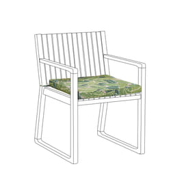 Outdoor Seat Pad Cushion Leaf Pattern Green SASSARI