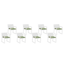 Set of 8 Garden Chair Cushions SASSARI 46 x 46 cm Light Green