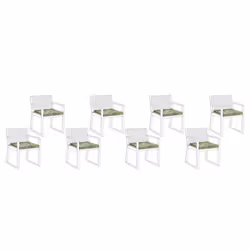 Set of 8 Garden Chair Cushions SASSARI 46 x 46 cm Light Green