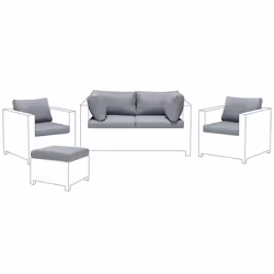 Outdoor Cushion Cover Set MILANO Grey