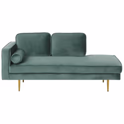 Left Hand Chaise Lounge MIRAMAS Velvet Mint Green