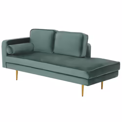 Left Hand Chaise Lounge MIRAMAS Velvet Mint Green