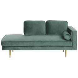 Right Hand Chaise Lounge MIRAMAS Velvet Mint Green