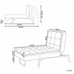 Chaise Longue LOIRET Velvet Beige
