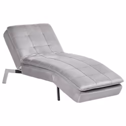 Chaise Longue LOIRET Velvet Light Grey