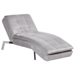Chaise Longue LOIRET Velvet Light Grey