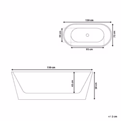 Freestanding Bathtub HAVANA 1500 x 750 mm White