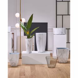 Plant Pot MIRO Stone 35 cm White