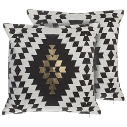 Set of 2 Decorative Cushions COLEUS Cotton 45 x 45 cm Black Geometric Pattern