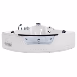 Corner Hot Tub with LED MARTINICA 1980 x 1440 mm White