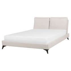 Bed Chenille MELLE 160 x 200 cm (EU King Size) Light Beige