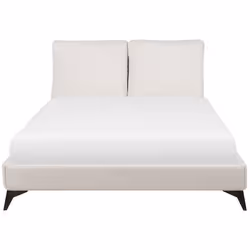 Bed Chenille MELLE 160 x 200 cm (EU King Size) Light Beige