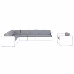 Cushion Covers Set for XXL Garden Set Grey