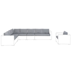 Cushion Covers Set for XXL Garden Set Grey