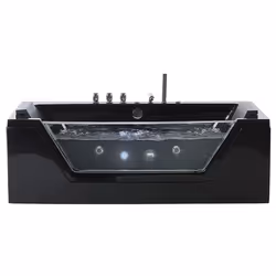 Corner Hot Tub with LED SAMANA 1620 x 760 mm Black