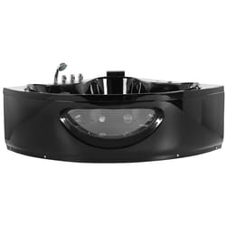 Corner Hot Tub with LED TOCOA 2050 x 1460 mm Black